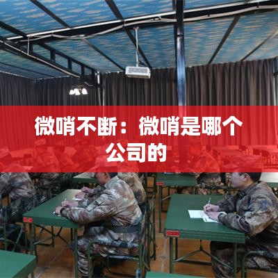 微哨不断：微哨是哪个公司的 