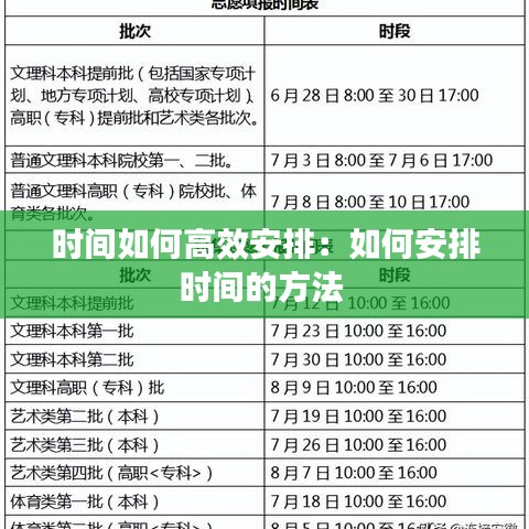 时间如何高效安排：如何安排时间的方法 