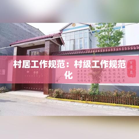 村居工作规范：村级工作规范化 