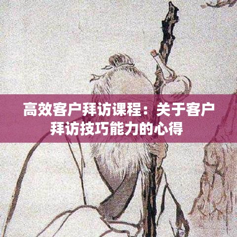 高效客户拜访课程：关于客户拜访技巧能力的心得 