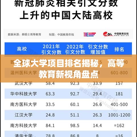 全球大学项目排名揭秘，高等教育新视角盘点