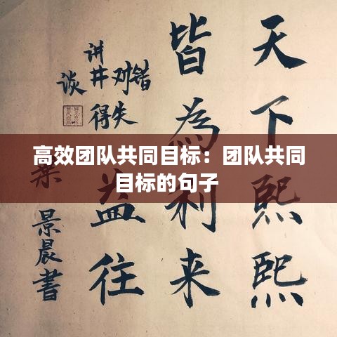 高效团队共同目标：团队共同目标的句子 