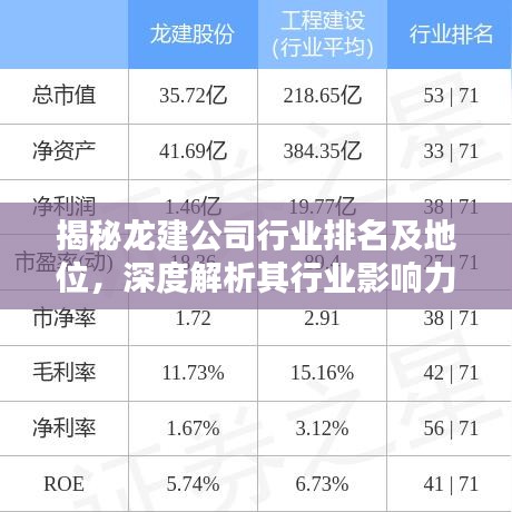 揭秘龙建公司行业排名及地位，深度解析其行业影响力