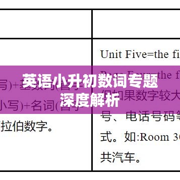 英语小升初数词专题深度解析