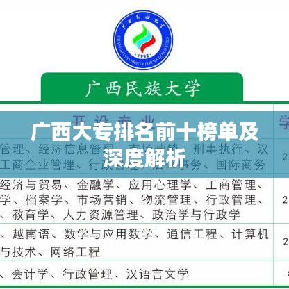 广西大专排名前十榜单及深度解析