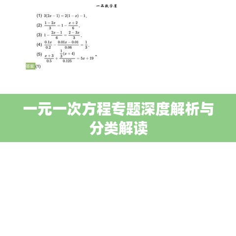 一元一次方程专题深度解析与分类解读