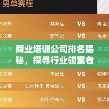 商业培训公司排名揭秘，探寻行业领军者，助力企业成长之路