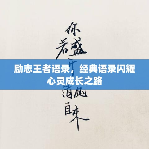 励志王者语录，经典语录闪耀心灵成长之路