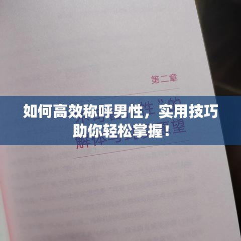 如何高效称呼男性，实用技巧助你轻松掌握！