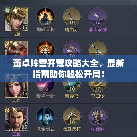 董卓阵营开荒攻略大全，最新指南助你轻松开局！