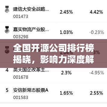 全国开源公司排行榜揭晓，影响力深度解析